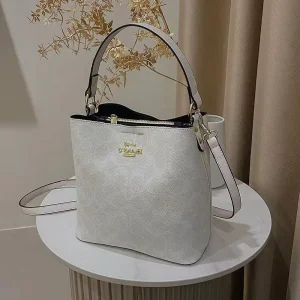 INS Summer Women’s Bag New Retro Print Designer Bucket Bag Fashion Long Shoulder Strap Shoulder Crossbody Bag