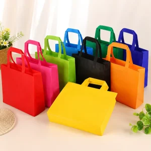 In Stock Non-woven Bags Reinforced Stitching Thickened Non-woven Fabric Strong Load-bearing Manufacturing Factory