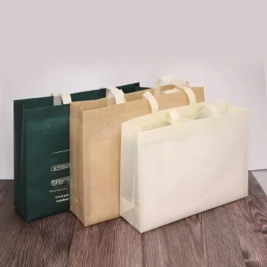 In Stock Reusable Nonwoven Fabric Eco friendly Recyclable Tote Bags with Custom Logo for Supermarket Shopping