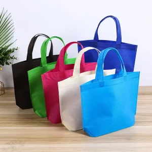 In stock Reusable Non Woven Tote Bags Flocking Printing Eco Friendly Supermarket Garment Shopping Bags Blank Promotional Gift