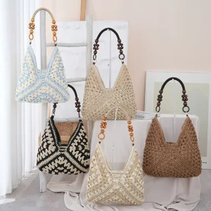Ins Woven Straw Bag Women’s Large Capacity Urban Simplicity Open Seaside Holiday Beach Single Shoulder Lightweight