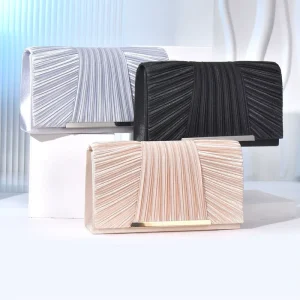 Japan Elegant Satin Evening Clutch Bag Crossbody Party Banquet Clutch