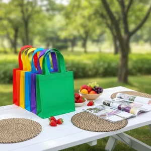 Jinlong Brand Reusable Non Woven Shopping Tote Bags Promotional Clothing Bags Recyclable Environment-Friendly Custom