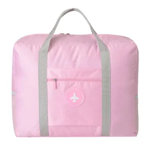 Korean Style Light Travel Bag Big Travel Clothes Storage Bag Eco Friendly Waterproof Oxford Pink Folding Travel Bag With Logo OEM