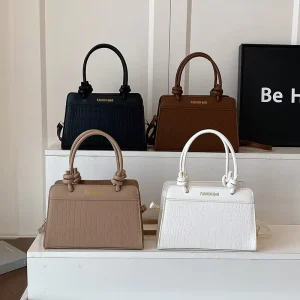 Korean Style Summer Women’s Casual Crossbody Saddle Bag Textured Splicing Niche Design Single Strap