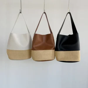 Korean Version Fashionable and Versatile Single Shoulder Crossbody Bag Women’s High-End Handbag Bucket Bag