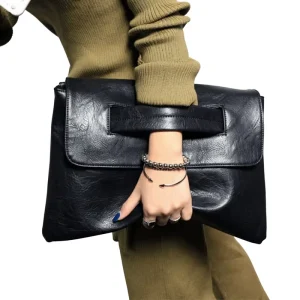 Korean style Womens Autumn Bag New Trendy Large capacity Pu Cotton Hollowed out Design Cover style Closure Shoulder Clutch