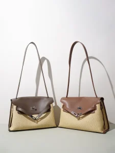 LANSSFEI New Ladies Small Square Genuine Leather Handbag Simple Fashionable Woven Letter Pattern Zipper Hasp Shoulder Bag