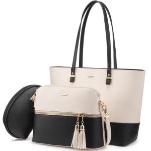 LOVEVOOK Fashion 3 Pcs set PU Leather Handbag Sets Purse and Handbags Vintage Tote Bags Women Handbags Ladies