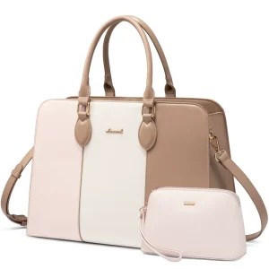 LOVEVOOK Laptop Tote Bag for Women 15.6 Inch Computer Tote Work Handbags Purses Large Waterproof Office Ladies Leather Briefcase