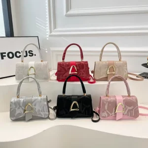 Ladies Crossbody Bag Fashion Buckle Trendy Shoulder Bag for Women