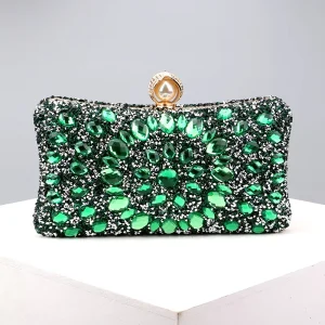 Ladies Evening Bags Diamond Multicolour Shiny Rhinestone Handbag Clutch for Parties and Weddings Blue