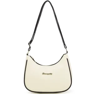 Ladies Fashion Contrasting Color Armpit Synthetic Leather Crossbody Shoulder Bag Single Strap ZIP Closure High end OEM ODM