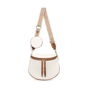 Ladies’ Fashionable Vegan Leather Saddle Bag with Coin Purse and Versatile Crossbody Bag