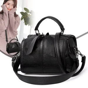 Ladies Handbag K Style Crossbody Bag Simple Soft Leather Satchel Shoulder Bag Waterproof