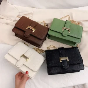 Ladies Handbags Chain Retro Crocodile Pattern Shoulder Bags Ladies Purses and Handbags