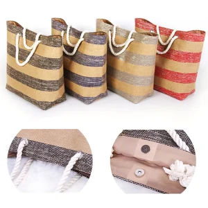 Ladies Jute and Paper Straw Beach Handbag Shoulder Bag Women Handbags Summer Beach Bags