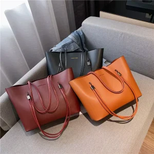 Ladies Large Capacity Tote Bags Ladies Working Bookbag Soft PU Leather Top Handle Totes Handbags and Purses for Women