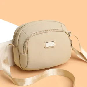 Ladies’ Retro Style Nylon Bag with Adjustable Shoulder Straps Compact for Daily Use Single Shoulder Crossbody Bag