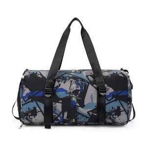 Ladies Travel Bag Printed Design Short distance Luggage Hand held Large capacity Fitness Bag Zipper Nylon