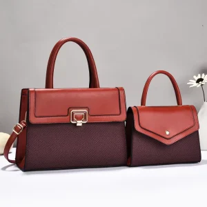 Lady Bags Set Casual Stylish Tote Bags Set Shoulder Crossbody Bag with PU Material and Zipper Closure Woman Handbags
