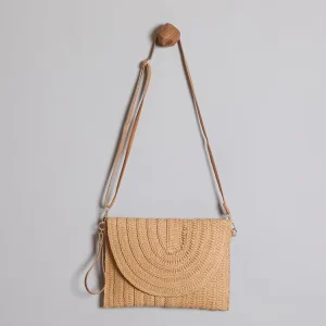 Lady Fashion Tote Straw Woven Shoulder Bag PU Handle Tassel Decoration Button Closure Portable Design for Spring Summer Autumn