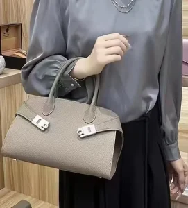 Lady Satchel Handbags with Detachable Strap for Women Elegant Briefcase Hand Bag