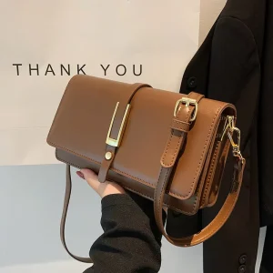 Lady Trend Mini Square Bag Vintage Zipper Closure Crossbody Purse Ultra Lightweight 300g Matte PU Leather Single Top Commuter