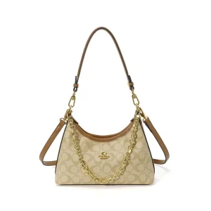 Lady’s Small PU Bag Fashionable Geometric Patterns Chain Cross-Body Design Armpit Portable Button Tassel Letter for Daily Use
