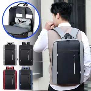 Laptop Backpack Business Casual Bag Waterproof Nylon USB Charging Fashion Travel Hiking Backpack