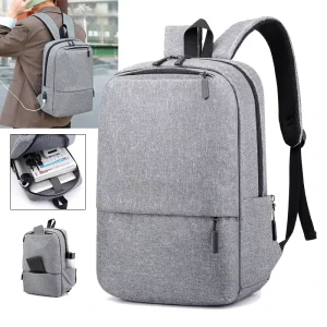 Laptop Backpack Waterproof Business USB Charging Office Interior Compartment for Men