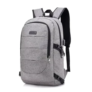 Laptop Backpack with USB Charging Port 15.6 Notebook Storage Bags Polyester Large Capacity School Student Computer Bag