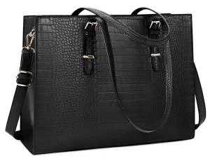 Laptop Tote Bag Leather Computer Briefcase for Work Waterproof Handbag Professional Shoulder Bag Women Business Office Bag