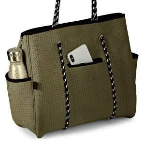 Large Beach Shoulder Bag Stylish Reusable Shopping Bag Fashionable Women Neoprene Tote Bag with Inner Pocket and Purse