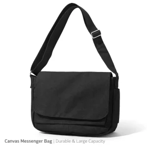 Large Canvas Messenger Bag with Adjustable Strap Custom Tote Bag for Shopping Travel School Durable Versatile Daily Us