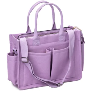 Large Canvas Tote Bag For Women With Pockets Laptop Crossbody Purses Everyday Bag Handbags For Work Beach Gym