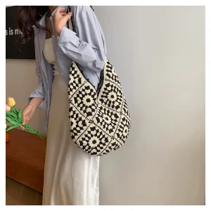Large Capacity Beach Straw Bag Large Eco Tote Beach Bag for Women Sustainable Woven Shopping Purse