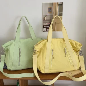 Large Capacity Canvas Fashion Travel Luggage with Zipper Closure Soft Handle Crossbody Bag for Women