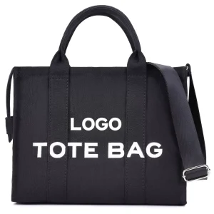 Large Capacity Canvas Tote Bag With Durable Metal Zipper Custom Size Eco friendly Shopping Bag For Gift Or Daily Use