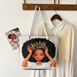 Large Capacity Canvas Tote Bag with Zipper for Women Custom Printed Shoulder Shopping Bag Reusable Grocery Beach Storage Handbag