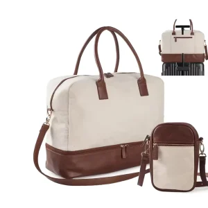 Large Capacity Canvas Travel Duffel Bag Overnight Weekend Carry on Tote Bag Canvas Travel Bags With Shoe Compartment