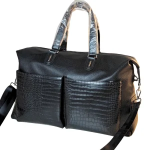 Large Capacity Casual Luxury Carry On Travel Luggage Business PU Leather Duffel Bag Water Resistant Polyester Durable Portable