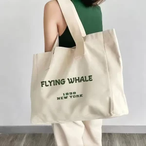 Large Capacity Custom Tote Bag For Supply Reusable Handle Shopping Bag With Customized Logo Printed