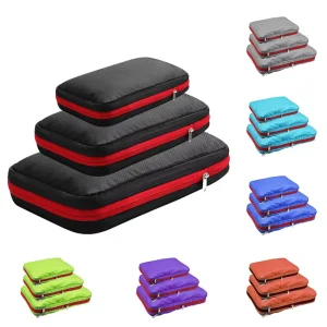Large Capacity Double Layer Compression Nylon Luggage Packing Cubes Travel Storage Bag