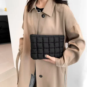 Large Capacity Fashionable Lady Clutch Bag Customized Casual Pleated Cosmetic Bag Pearl New Versatile Design Zipper Nylon Water