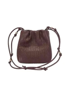 Large Capacity Handwoven Other Material Bucket Bag String Candy Pattern Vintage Lady Minimalist Lucky Shoulder