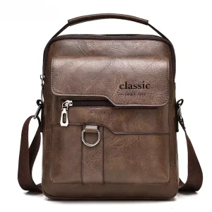 Large Capacity Men’s Fashion Shoulder Messenger Tote Bag Handbags with Zippers Crossbody Artificial Leather for Daily Use Travel