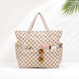 Large-Capacity Multifunctional Solid Color Polyester Women’s Tote Bag for Travel Fitness Casual Use & Beach