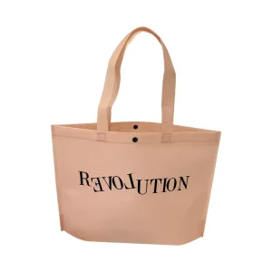 Large Capacity Plain Color Non-woven Shopping Bag with Plastic Snap Button Reusable Gift Packaging Tote Bag with Handle