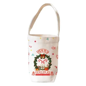 Large Capacity Recyclable Canvas Cotton Tote Bag with Custom Logo Screen Printed Drawstring Closure for Craft Candle & Stickers